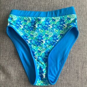 Floral Blue Bikini Bottom